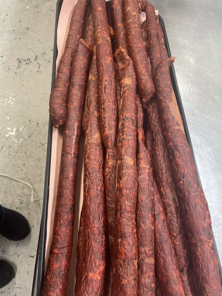 House-made beef jerky sticks from the Jake's Meats carnicería